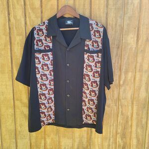 Habero Ashery SoCal Pin Up Dice Martini Glass Shirt Vintage Black Mens Size L